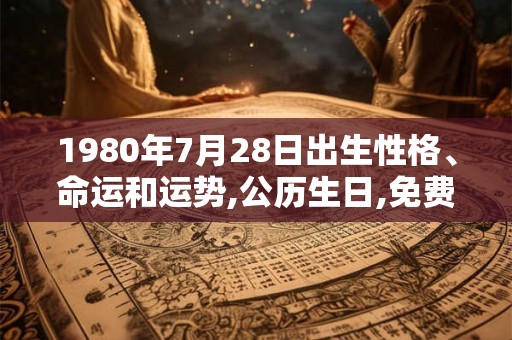 1980年7月28日出生性格、命运和运势,公历生日,免费算命 1980年7月28日出生性格、命运和运势,公历生日,免费算命