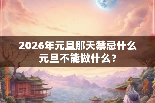 2026年元旦那天禁忌什么元旦不能做什么? 2026年元旦那天禁忌什么元旦不能做什么?