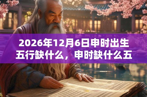 2026年12月6日申时出生五行缺什么,申时缺什么五行 2026年12月6日申时出生五行缺什么,申时缺什么五行