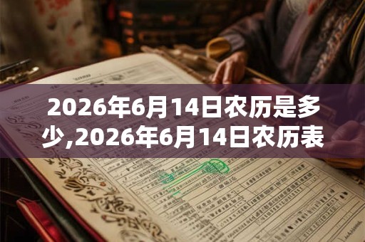 2026年6月14日农历是多少,2026年6月14日农历表 2026年6月14日农历是多少,2026年6月14日农历表