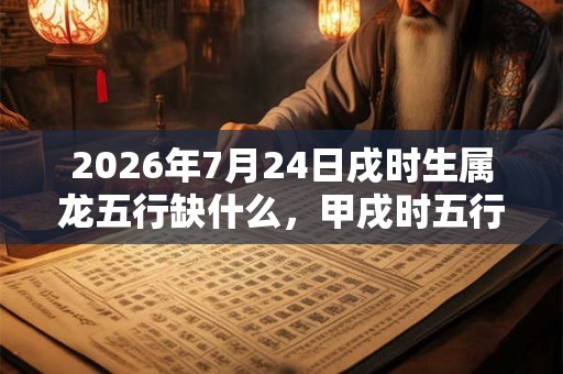 2026年7月24日戌时生属龙五行缺什么,甲戌时五行缺什么 2026年7月24日戌时生属龙五行缺什么,甲戌时五行缺什么