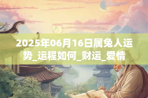 2025年06月16日属兔人运势_运程如何_财运_爱情 2025年06月16日属兔人运势_运程如何_财运_爱情