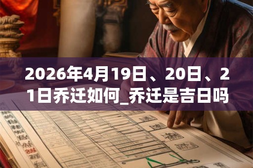 2026年4月19日、20日、21日乔迁如何_乔迁是吉日吗 2026年4月19日、20日、21日乔迁如何_乔迁是吉日吗