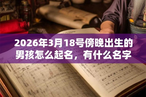 2026年3月18号傍晚出生的男孩怎么起名,有什么名字推荐? 2026年3月18号傍晚出生的男孩怎么起名,有什么名字推荐?