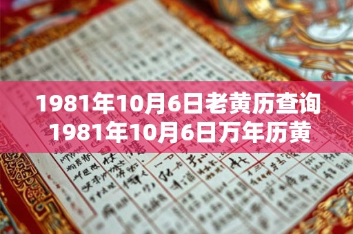 1981年10月6日老黄历查询 1981年10月6日万年历黄道吉日 1981年10月6日老黄历查询 1981年10月6日万年历黄道吉日