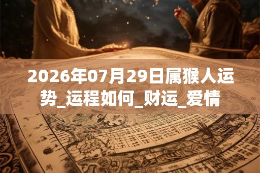 2026年07月29日属猴人运势_运程如何_财运_爱情 2026年07月29日属猴人运势_运程如何_财运_爱情