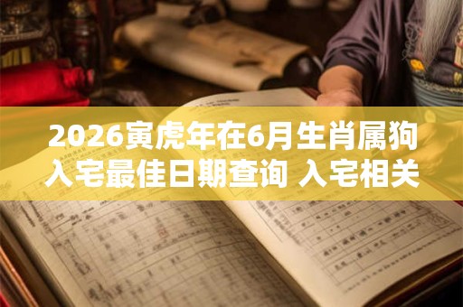 2026寅虎年在6月生肖属狗入宅最佳日期查询 入宅相关事宜