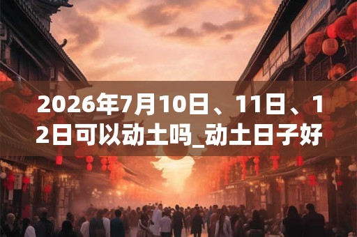 2026年7月10日、11日、12日可以动土吗_动土日子好吗 2026年7月10日、11日、12日可以动土吗_动土日子好吗