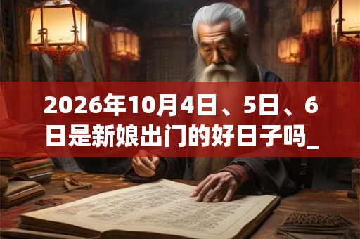2026年10月4日、5日、6日是新娘出门的好日子吗_新娘出门可以吗 2026年10月4日、5日、6日是新娘出门的好日子吗_新娘出门可以吗