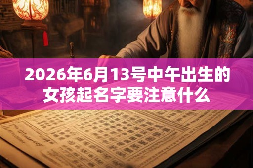 2026年6月13号中午出生的女孩起名字要注意什么