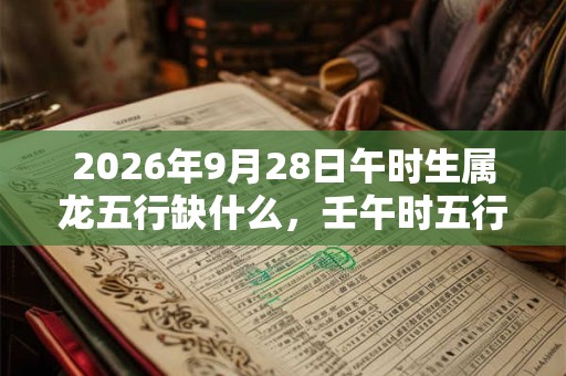 2026年9月28日午时生属龙五行缺什么，壬午时五行缺什么