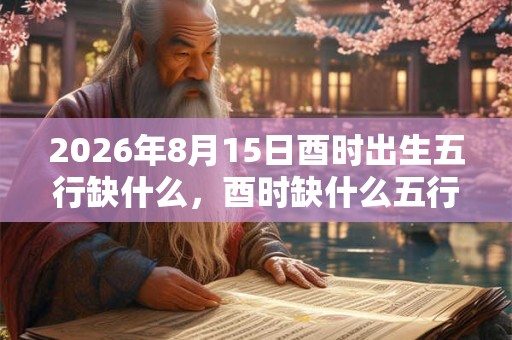 2026年8月15日酉时出生五行缺什么，酉时缺什么五行