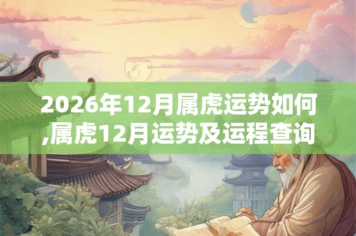 2026年12月属虎运势如何,属虎12月运势及运程查询 2026年12月属虎运势如何,属虎12月运势及运程查询