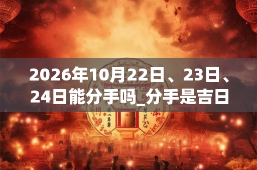 2026年10月22日、23日、24日能分手吗_分手是吉日吗