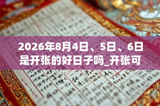 2026年8月4日、5日、6日是开张的好日子吗_开张可以吗 2026年8月4日、5日、6日是开张的好日子吗_开张可以吗