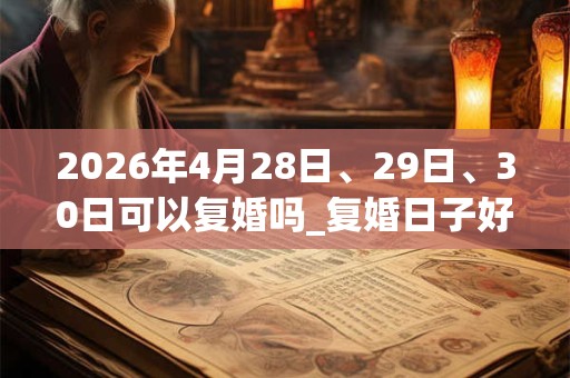 2026年4月28日、29日、30日可以复婚吗_复婚日子好吗 2026年4月28日、29日、30日可以复婚吗_复婚日子好吗