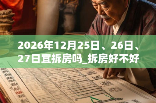 2026年12月25日、26日、27日宜拆房吗_拆房好不好 2026年12月25日、26日、27日宜拆房吗_拆房好不好