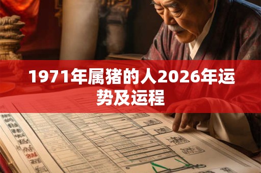 1971年属猪的人2026年运势及运程