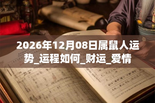 2026年12月08日属鼠人运势_运程如何_财运_爱情