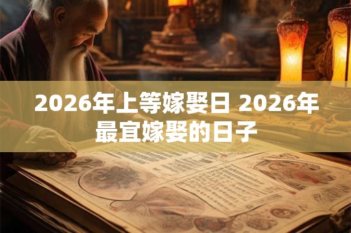 2026年上等嫁娶日 2026年最宜嫁娶的日子