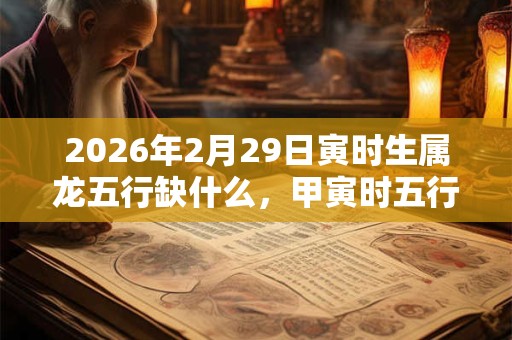 2026年2月29日寅时生属龙五行缺什么，甲寅时五行缺什么