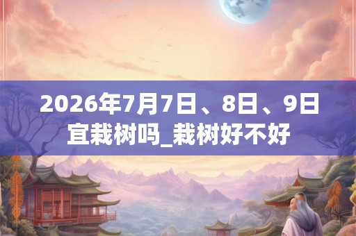 2026年7月7日、8日、9日宜栽树吗_栽树好不好
