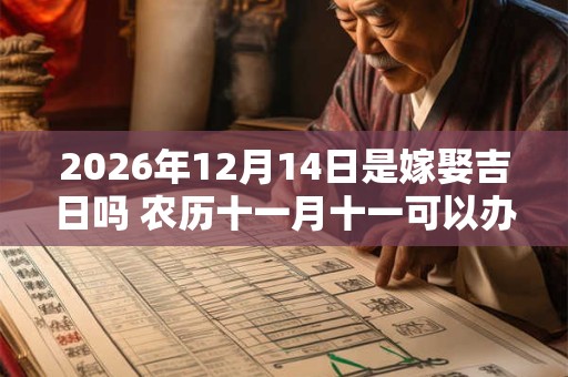 2026年12月14日是嫁娶吉日吗 农历十一月十一可以办喜酒吗