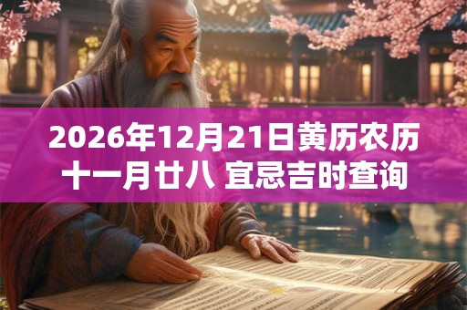 2026年12月21日黄历农历十一月廿八 宜忌吉时查询