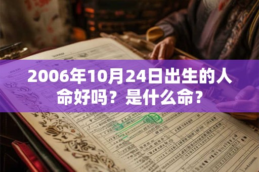 2006年10月24日出生的人命好吗？是什么命？