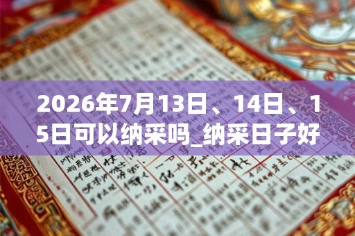2026年7月13日、14日、15日可以纳采吗_纳采日子好吗