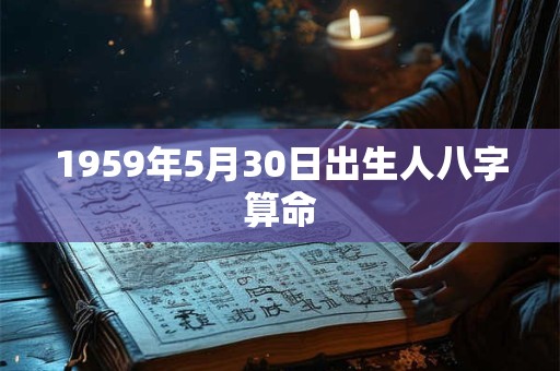 1959年5月30日出生人八字算命 1959年5月30日出生人八字算命