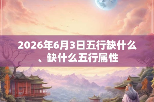 2026年6月3日五行缺什么、缺什么五行属性