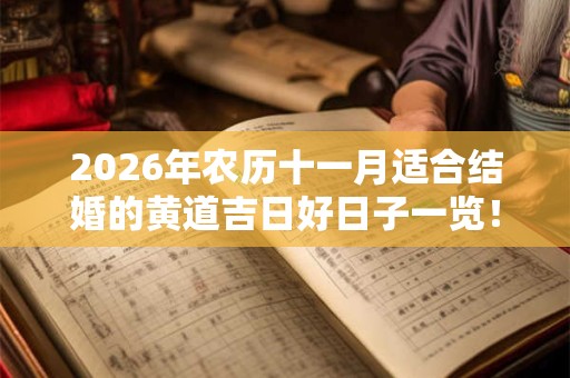 2026年农历十一月适合结婚的黄道吉日好日子一览！