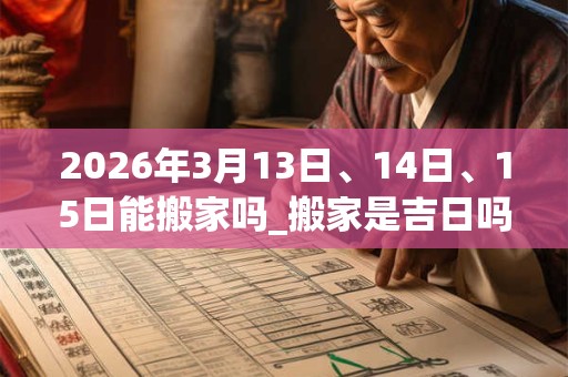 2026年3月13日、14日、15日能搬家吗_搬家是吉日吗 2026年3月13日、14日、15日能搬家吗_搬家是吉日吗