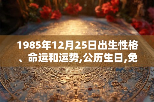 1985年12月25日出生性格、命运和运势,公历生日,免费算命