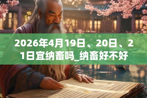 2026年4月19日、20日、21日宜纳畜吗_纳畜好不好
