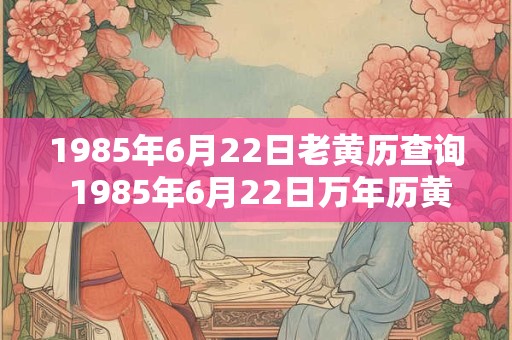 1985年6月22日老黄历查询 1985年6月22日万年历黄道吉日 1985年6月22日老黄历查询 1985年6月22日万年历黄道吉日