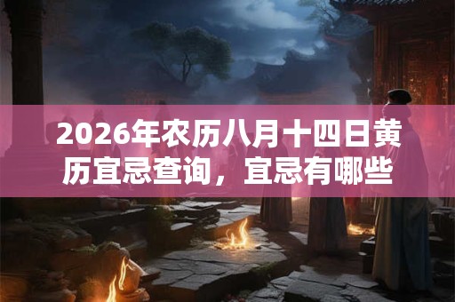 2026年农历八月十四日黄历宜忌查询，宜忌有哪些