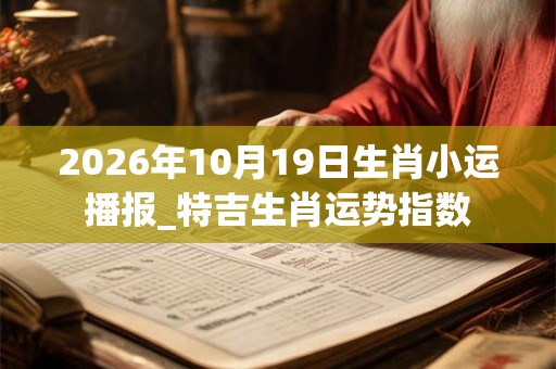 2026年10月19日生肖小运播报_特吉生肖运势指数 2026年10月19日生肖小运播报_特吉生肖运势指数