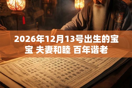 2026年12月13号出生的宝宝 夫妻和睦 百年谐老 2026年12月13号出生的宝宝 夫妻和睦 百年谐老