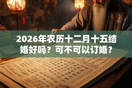 2026年农历十二月十五结婚好吗？可不可以订婚？
