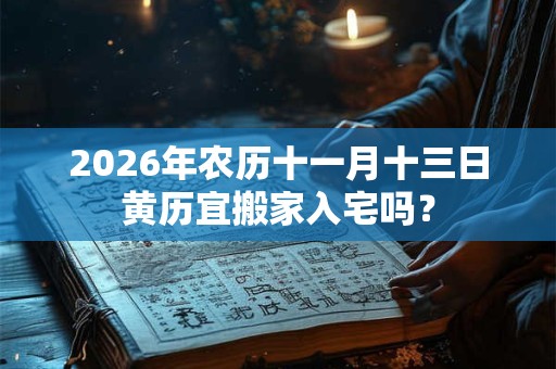 2026年农历十一月十三日黄历宜搬家入宅吗? 2026年农历十一月十三日黄历宜搬家入宅吗?