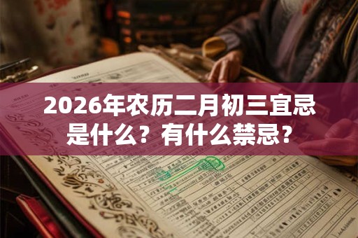 2026年农历二月初三宜忌是什么？有什么禁忌？
