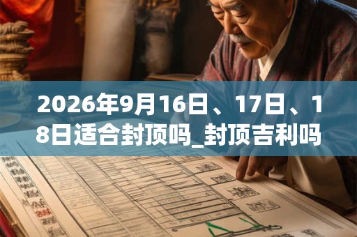 2026年9月16日、17日、18日适合封顶吗_封顶吉利吗