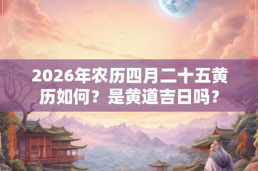 2026年农历四月二十五黄历如何?是黄道吉日吗? 2026年农历四月二十五黄历如何?是黄道吉日吗?