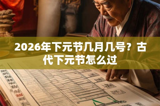 2026年下元节几月几号?古代下元节怎么过 2026年下元节几月几号?古代下元节怎么过
