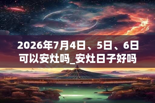 2026年7月4日、5日、6日可以安灶吗_安灶日子好吗