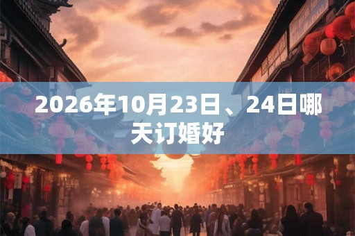 2026年10月23日、24日哪天订婚好