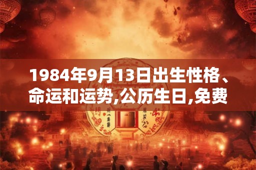 1984年9月13日出生性格、命运和运势,公历生日,免费算命