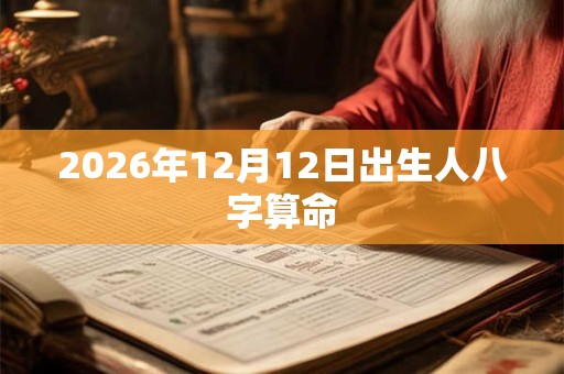 2026年12月12日出生人八字算命